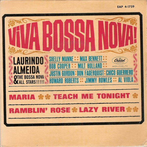 Laurindo Almeida & The Bossa Nova Allstars ‎– Viva Bossa Nova! EP vinilo 7'' (Segunda mano)