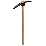 KADAX Pico con mango de madera, 2,5 kg, picado de acero resistente, azada en cruz con doble cabeza, azada universal para aflojar el suelo (longitud: 90 cm)