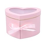 WEIWUXIAN Caja Regalo Forma Corazón, Caja Baratija Forma Corazón, Cajas Regalo Cajón Giratorio Doble Capa, con Tapas, para Cumpleaños, Aniversario, Día de San Valentín (Rosa)