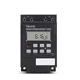 Violiica Temporizador digital LCD programable con batería de memoria integrada, control semanal de tiempo de 24 horas para electrodomésticos, farolas y luces publicitarias, modelo TM616