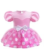 Lito Angels Body Vestido de Lunares para Bebé Niña, Rosa, 18-24 Meses | Mangas abullonadas, Falda de tul con lunares, Diadema, Carnaval y Halloween, Fiesta de cumpleaños