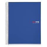 Miquelrius - Cuaderno A4 Cuadriculado, 200 Hojas, 8 Colores, Azul | Tapa de Polipropileno Resistente, Papel Extra Opaco de 70 g/m², 4 Taladros para Archivar, Notebook The Original