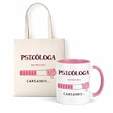 Kembilove® Taza + Bolsa Psicóloga | Regalo Original para Psicóloga | Set Personalizado de Psicología | Idea de Regalo para Estudiantes y Profesionales | Psicóloga para Consulta y Terapia