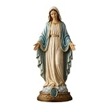 Genérico Figura Estatua Virgen María Sagrado Corazón de Jesús, Resina 20 cm | Estatua De La Virgen María, Figura Católica Con Iconos Religiosos, Decoración De Escritorio Para Dormitorio, Oficina, Iglesia