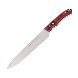 Muela Cuchillo CRIOLLO-17 hoja de acero ACX-380 de 17 cm y empuñadura de madera de coral para Caza, Pesca, Supervivencia y Bushcraft Realizado en Ciudad Real + Portabotellas de regalo