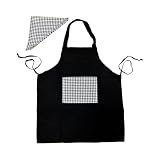 PLUS HOME Disfraz Delantal y Pañuelo (Castañera/o) Color Negro. (Negro, Infantil)