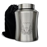 Urnas de cremación Grandes de hasta 160 Libras para Cenizas humanas Adultas, alas de ángel en Memoria Amorosa, urna funeraria Decorativa para Cenizas Masculinas y Femeninas con Bolsa de Terciopelo