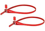 Hiplok Z LOK Twin Pack, Brida de seguridad multifunción, Unisex, RED, 40 cm de perímetro