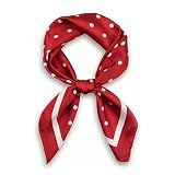 Higijapuf Pañuelo de Cuello para Mujer, Pañuelo de Chiffon Tipo Seda 70x70 cm, Pañuelo Cuadrado Rojo para el Pelo, Bandana Satinada para Mujer, Uso Diario, Fiesta, Vacaciones, Ocio y Ocasiones