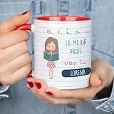 Wanapix | Taza Personalizada para Profesores | Detalle Profesora Infantil | Regalo para Profesores | Apta para Microondas | 325ml | (a,e,i,o,u) Profesora
