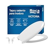 Roca Victoria - Tapa y asiento de Supralit para inodoro con bisagras acetálicas, tapadera de WC original con ajuste perfecto, recambio para tapa de váter resistente, blanco, A801B6600B