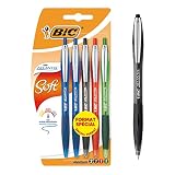 BIC Atlantis Soft. Lapiceros de canica en colores surtidos, blíster de 5.