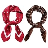 ZXTGBQ 2 Pcs Mujer Bufanda Cuadrada SensacióN De Seda Satinada, PañUelo Cuadrado Para El Cuello, PañUelos Para La Cabeza Accesorios, Estolas Y Fulares Bufandas MultifuncióN