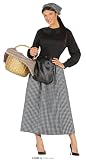 GUIRMA | Disfraz de Castañera Adulta (38-40/M) - Vestido, Delantal y Pañuelo - Disfraces de Navidad y Año Nuevo para Fiestas y Celebraciones - Ideal para Mujeres - Negro