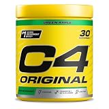 C4 Original - Suplemento en polvo para preentrenamiento - Manzana verde | Bebida energética para antes de entrenar | 150 mg de cafeína + beta alanina + monohidrato de creatina | 30 raciones