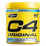 C4 Original - Suplemento en polvo para preentrenamiento - Frambuesa azul | Bebida energética para antes de entrenar | 150 mg de cafeína + beta alanina + monohidrato de creatina | 60 raciones