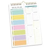 Planificador semanal de comidas y bloc de lista de compras, 52 hojas A5, planificador semanal de comidas, organizador de menú de alimentos para colgar y quitar, bloc de notas para plan semanal diario