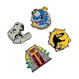 Grupo Erik Set Pins Jurassic Park - 4 Figuras Jurassic Park, broches | Accesorio camiseta, mochila cine, Jurassic World Merchandising oficial