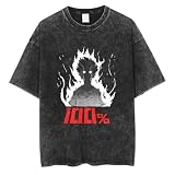 Mob Psycho 100 - Camiseta de manga de anime Mob Reigen Arataka, lavada, vintage, para cosplay, verano, casual, manga corta, para hombre y mujer, Tipo 7, XXL