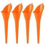 4 Pcs Embudo Aceite Motor, Embudo Gasolina | 28cm Embudos para Coche con Cuello Largo, Embudos para Gasolina, aceite coche motor autocaravana combustible(naranja)