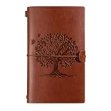OFFCUP Cuaderno de Viaje, Travel Journal de Cuero sintético Rellenable | Cuaderno Inspiradores Regalos para Mujeres Niño Nietos Amigos,Regalo Adolescentes Chica Amigas Originales Marrón oscuro