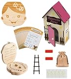 Puerta ratoncito perez - Casita ratoncito perez - Caja de dientes de leche para niños - Cajita dientes ratoncito perez - caja para dientes de leche - Casa ratoncito perez puerta magica - Madera - Rosa