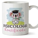 MUGFFINS Tazas para PSICÓLOGA mujer - En Español - Koalificado/koalificada - 11 oz / 330 ml - Regalo original y divertido