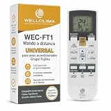 Wellclima WEC-FT1 Mando Universal para Aire Acondicionado Fujitsu y Fuji Electric Inverter y Bomba de Calor, con Air Clean, Oscilación Horizontal y Modo Quiet, Recambio Listo para Usar en Segundos
