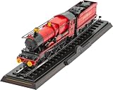 Metal Earth Puzzle 3D Tren Hogwarts Express con Vía. Rompecabezas de Metal de Harry Potter. Maquetas para Construir para Adultos Nivel Desafiante de 19.1 x 3.8 x 4.1 Cms