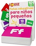 Fichas educativas para niños pequeños | Tarjetas Bebés 1-3 Años | Flashcards Alfabeto Infantil | Letras Números ABC Colores Formas Animales | 101 Tarjetas Aprendizaje | Juguete Desarrollo Lenguaje