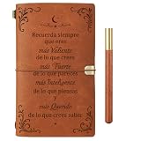 Regalos Inspiradores para Mujeres Amigas - Cuaderno de Cuero con Bolígrafo | Regalo Cumpleaños Navidad Graduación para Chica Amigas Originales, Cuaderno motivacional para Mujer Niña Estudiantes Colega