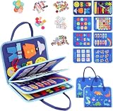 Busy Board, Libro Montessori 1 2 3 Años, Juguetes Niños 1 2 3 Años | Ayudar a los Niños a Desarrollar la Motricidad Fina, Adecuado para Aviones y Viajes de Larga Distancia