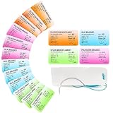 KRUXEL Kit de sutura para práctica médica, 16 piezas de hilos de seda y poliéster, agujas curvas para práctica de sutura quirúrgica para estudiantes.