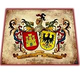 Escudos heráldicos de 2 apellidos. Impresión en DIN A3, acabado envejecido. De regalo, dos láminas con la simbología y un certificado de autenticidad. Regalo Boda Aniversario.