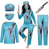 UranJiaJu Disfraz Cirujano Miedo,Disfraz de médico zombie para halloween、M