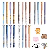 20 Piezas Bolígrafo Borrable,Bolis Borrables de Animales 0.5mm | Bolígrafos Borrables de Dibujos Animados Bolígrafos de Gel Borrables,suministros de oficina,estudiantes,Negro
