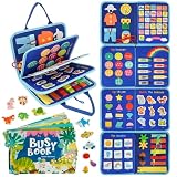 DEIERRI Pack Libros Montessori 1 año | Busy Book + Busy Board Montessori 1 año | Juguetes Niños | Regalos Originales Bebes | Libro Sensorial Bebe | 20 Páginas de Actividades Reutilizables