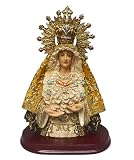 Figura Virgen Esperanza Macarena. Estatua de la Virgen Hecha con Resina Pintada a Mano 25.5 cm. Figura Religiosa para Regalar. Decoración Religiosa y del Hogar (25.5 cm)