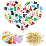 Prmape Lote de 200 cápsulas con Letras de Mensaje, Bonitas cápsulas de Colores con Caras sonrientes, Letras de Amor, Notas de Amistad o Regalos