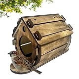 Nidera de madera, de madera suspendida resistente a las inclemencias del tiempo, refugio de aves para el patio trasero, para gorrión y tormenta al aire libre en el jardín, patio y porche