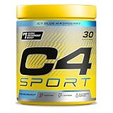 C4 Sport - Suplemento en polvo para preentrenamiento - Frambuesa azul | Bebida energética para antes de entrenar | 135 mg de cafeína + beta alanina + creatina | 30 raciones