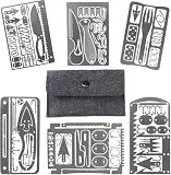 aghoer Survival Card - Tarjetas multiusos para exteriores, 6 unidades, color plateado, para pesca, camping y supervivencia