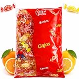 Caramelos de Naranja y Limón Gajos Ácidos – Sabor Cítrico - Sin Gluten y Sin Alérgenos– Forma de Gajo - Ácidos – Caramelos Santos, desde 1948 (1000g)