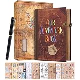 Our Adventure Book– Álbum de Fotos de Viaje para Parejas en Cuero Retro, 164 Páginas Sin Ácido, Diario de Viaje Personalizable, Álbum Recuerdo Compacto (Regalo para Aniversarios y Vacaciones)