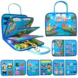 Vebolary Busy Board Montessori EN ESPAÑOL – 3, 4 y 5 Años, Juguete para Viajes Portátil Educativo Sensorial Motricidad Fina y Aprendizaje, Libro Montessori de Fieltro, Regalo Niña y Niño