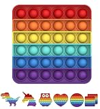 BDwing Push and Pop Bubble Fidget Toy, Juguete Antiestres Educativo para aliviar el estrés, Necesidades Especiales silenciosas Aula para niños (Square-Rainbow)