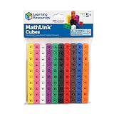 Learning Resources MathLink 100 Policubos, Matemáticas para Niños, 5+ Años | Explora sumas, restas y clasifica cubos de colores mientras aprendes matemáticas de forma práctica en casa o en clase