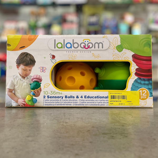 Lalaboom 2 bolas sensoriales y bolas de motricidad - 12 piezas