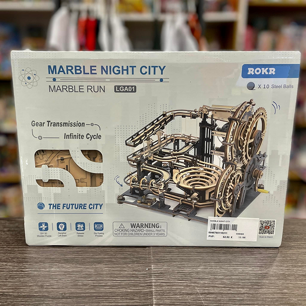 Marble Night City ROKR. Maqueta-puzzle 3D de madera.